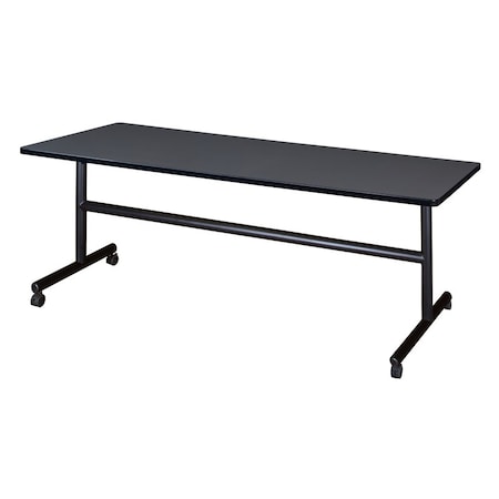 Kobe Rectangle FlipTop Table, 72" W, 29" H, Laminate Top, Gray MKFT7230GY